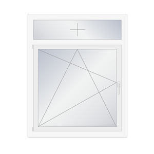 Festverglast Oberlicht und Dreh Kipp Links Unterlicht