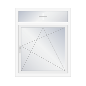 Festverglast Oberlicht und Dreh Kipp Rechts Unterlicht